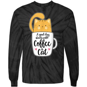 Funny Orange Cat Coffee Mug Cat Lover Tie-Dye Long Sleeve Shirt