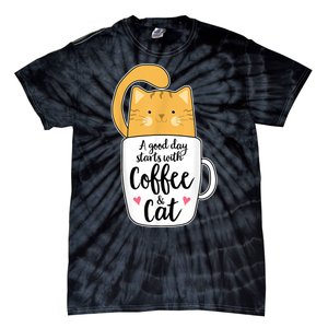 Funny Orange Cat Coffee Mug Cat Lover Tie-Dye T-Shirt