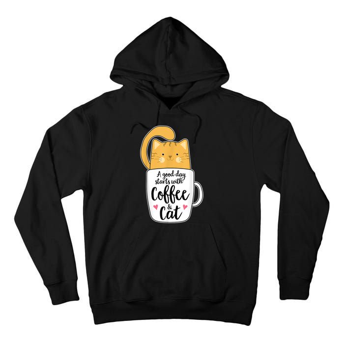 Funny Orange Cat Coffee Mug Cat Lover Tall Hoodie