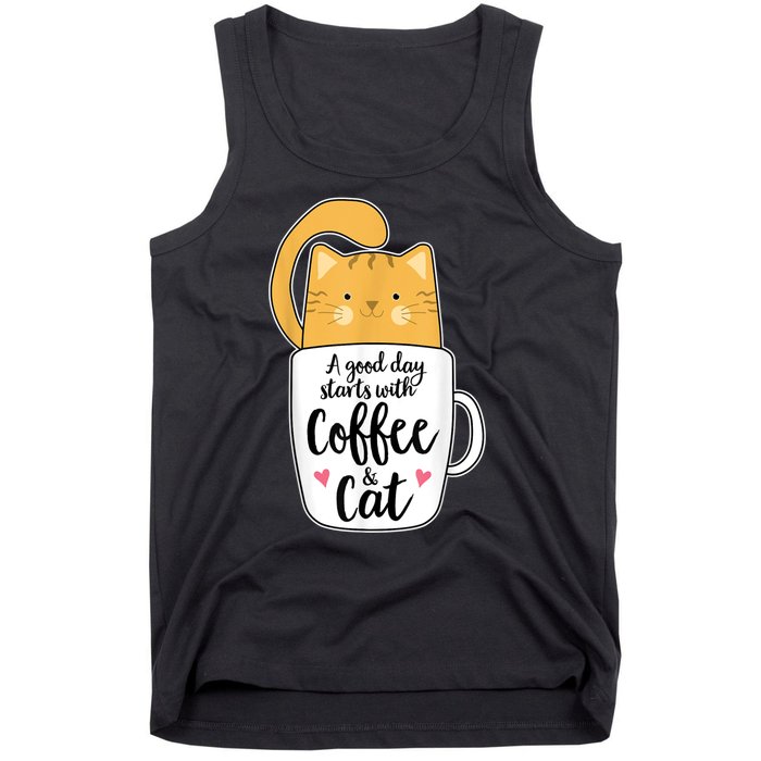 Funny Orange Cat Coffee Mug Cat Lover Tank Top