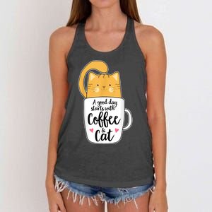 Funny Orange Cat Coffee Mug Cat Lover Women's Knotted Racerback Tank