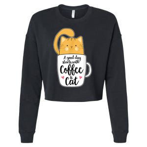 Funny Orange Cat Coffee Mug Cat Lover Cropped Pullover Crew