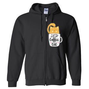 Funny Orange Cat Coffee Mug Cat Lover Full Zip Hoodie