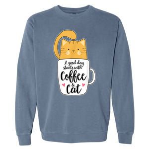 Funny Orange Cat Coffee Mug Cat Lover Garment-Dyed Sweatshirt