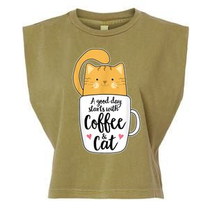 Funny Orange Cat Coffee Mug Cat Lover Garment-Dyed Women's Muscle Tee