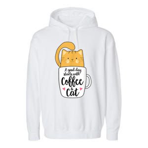 Funny Orange Cat Coffee Mug Cat Lover Garment-Dyed Fleece Hoodie