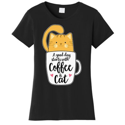 Funny Orange Cat Coffee Mug Cat Lover Women's T-Shirt