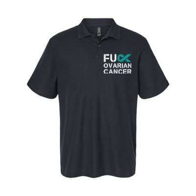 Fuck Ovarian Cancer Awareness Teal Ribbon Warrior Survivor Softstyle Adult Sport Polo