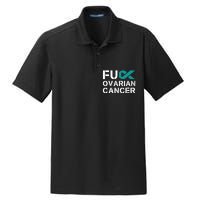 Fuck Ovarian Cancer Awareness Teal Ribbon Warrior Survivor Dry Zone Grid Polo