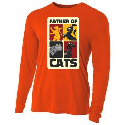 Father Of Cats Funny Cooling Performance Long Sleeve Crew