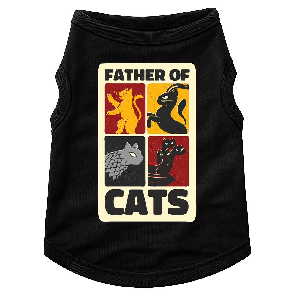 Father Of Cats Funny Doggie Tank