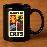 Father Of Cats Funny 11oz C Handle Ceramic Mug