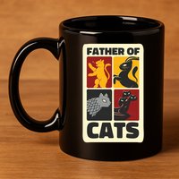 Father Of Cats Funny 11oz C Handle Ceramic Mug