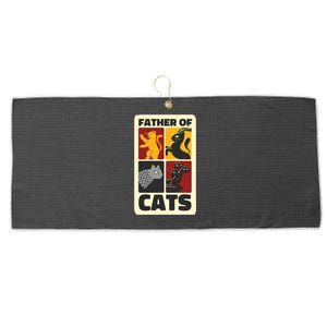 Father Of Cats Funny Large Microfiber Waffle Golf Towel