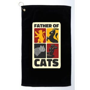 Father Of Cats Funny Platinum Collection Golf Towel