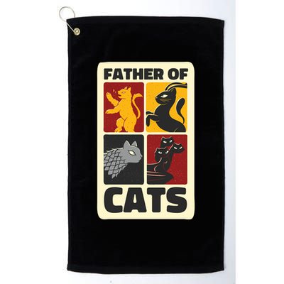 Father Of Cats Funny Golf Towel
