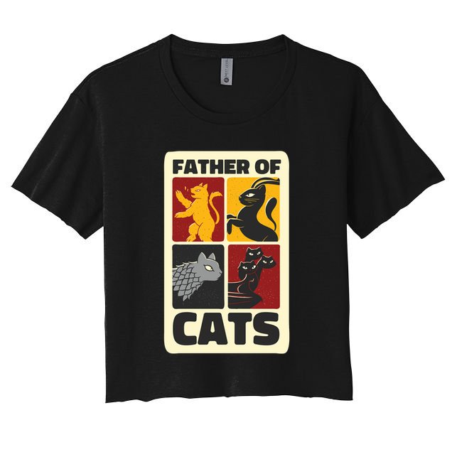 Father Of Cats Funny Crop Top