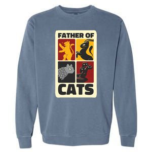 Father Of Cats Funny Garment-Dyed Sweatshirt