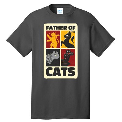 Father Of Cats Funny Tall T-Shirt