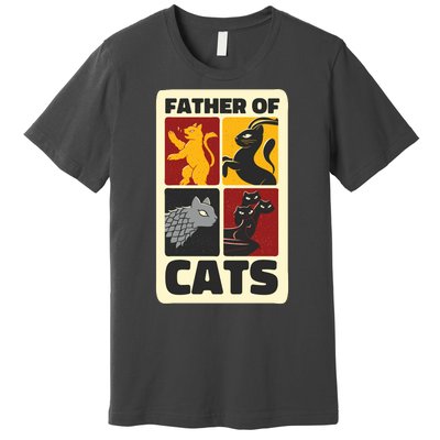 Father Of Cats Funny Premium T-Shirt