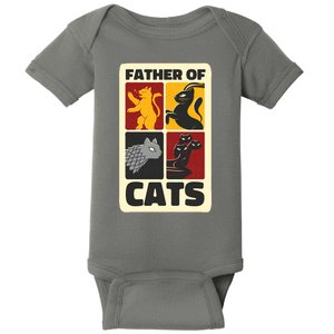 Father Of Cats Funny Baby Bodysuit