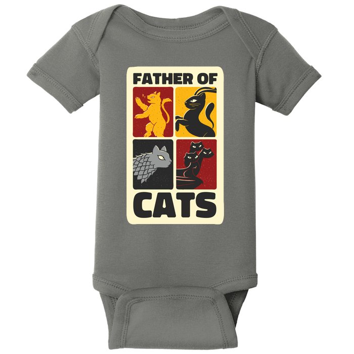 Father Of Cats Funny Baby Bodysuit