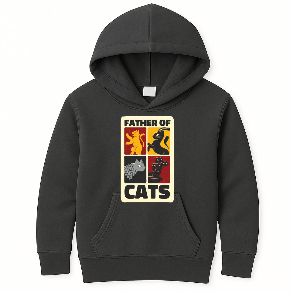Father Of Cats Funny Kids Hoodie