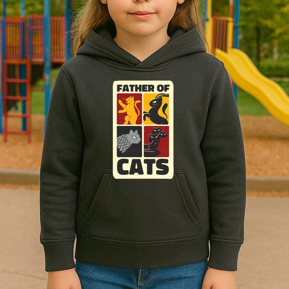 Father Of Cats Funny Kids Hoodie