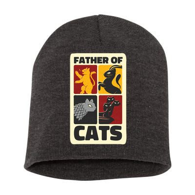 Father Of Cats Funny Short Acrylic Beanie