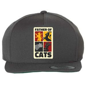 Father Of Cats Funny Wool Snapback Cap