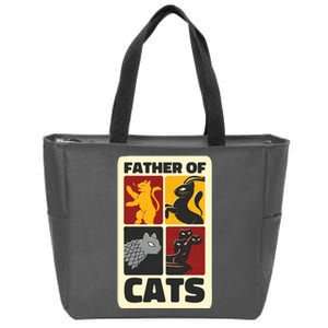 Father Of Cats Funny Zip Tote Bag