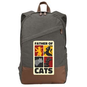 Father Of Cats Funny Cotton Canvas Backpack