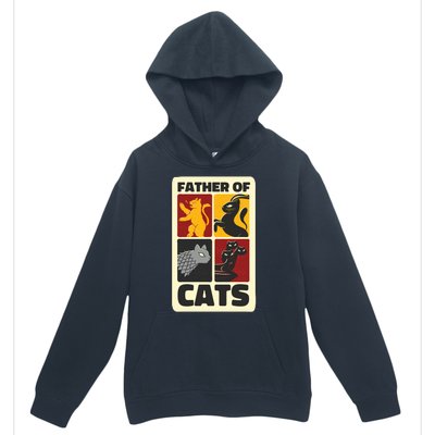 Father Of Cats Funny Urban Pullover Hoodie