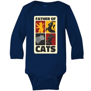 Father Of Cats Funny Baby Long Sleeve Bodysuit