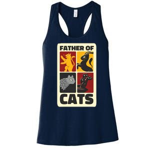 Father Of Cats Funny Women's Racerback Tank