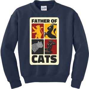 Father Of Cats Funny Kids Sweatshirt