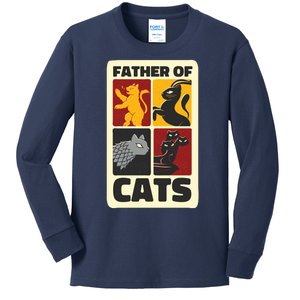 Father Of Cats Funny Kids Long Sleeve Shirt