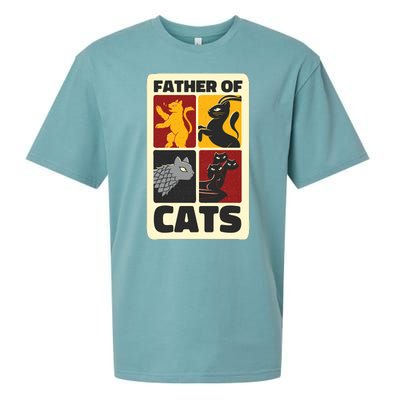 Father Of Cats Funny Sueded Cloud Jersey T-Shirt