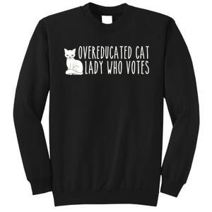 Funny Overeducated Cat Lady Who Votes For Kamala Harris 2024 Sweatshirt