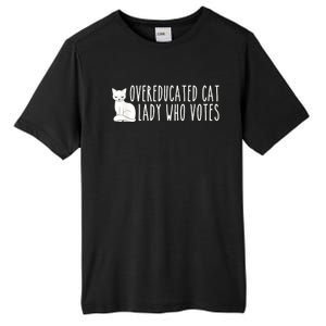 Funny Overeducated Cat Lady Who Votes For Kamala Harris 2024 Tall Fusion ChromaSoft Performance T-Shirt