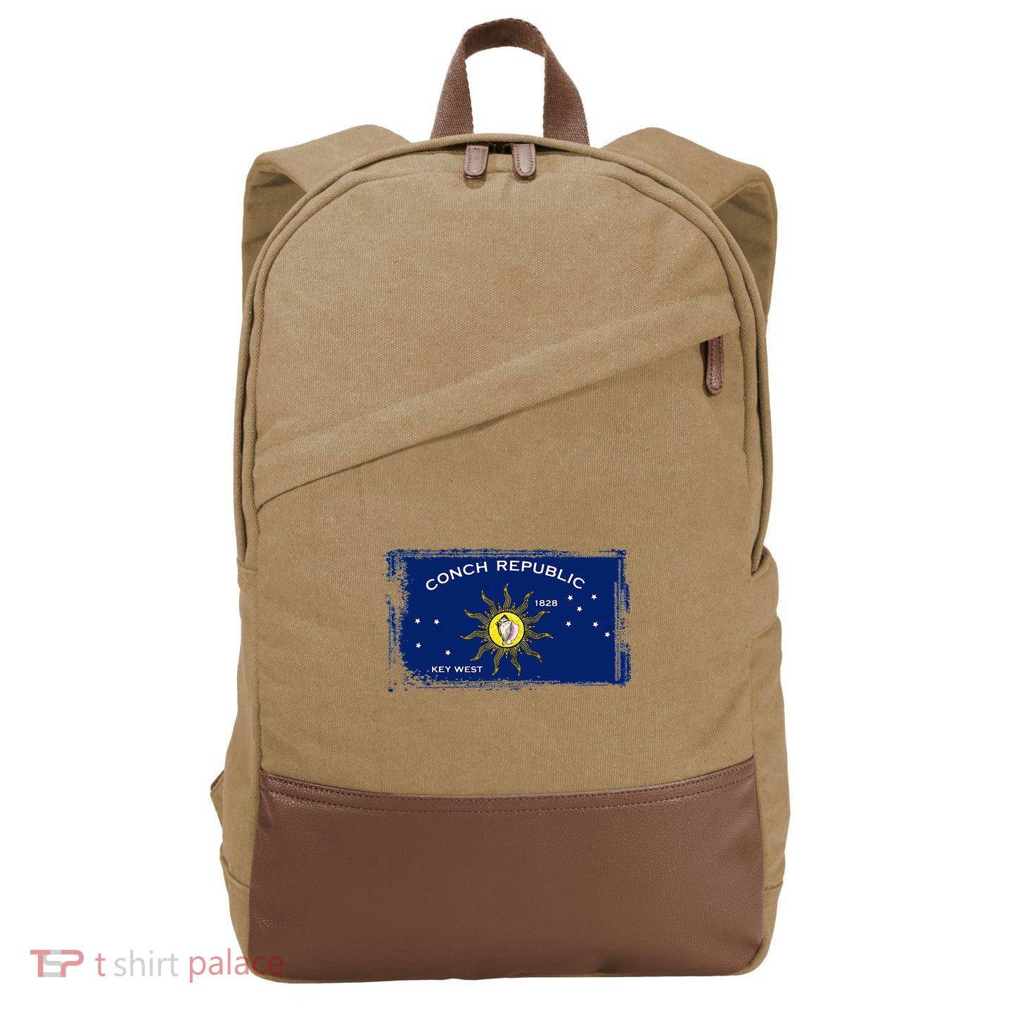 Flag Of Conch Republic Funny Key West Florida Cotton Canvas Backpack
