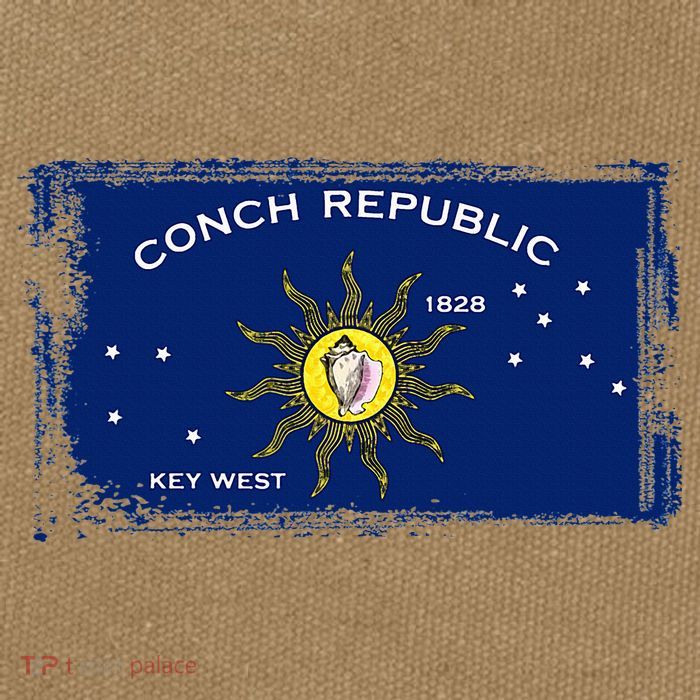 Flag Of Conch Republic Funny Key West Florida Cotton Canvas Backpack