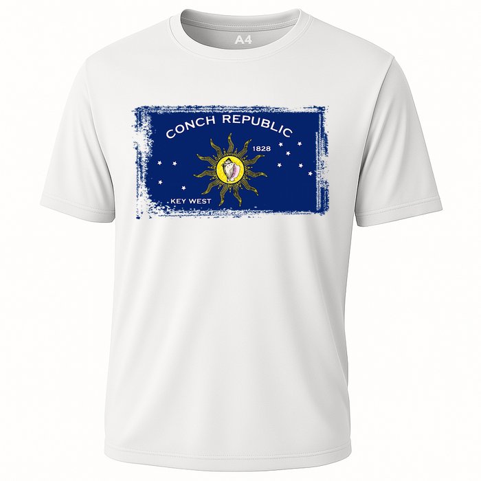 Flag Of Conch Republic Funny Key West Florida Cooling Performance Crew T-Shirt