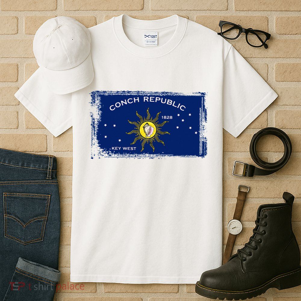Flag Of Conch Republic Funny Key West Florida Tall T-Shirt