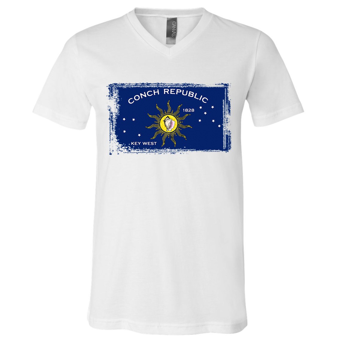 Flag Of Conch Republic Funny Key West Florida V-Neck T-Shirt