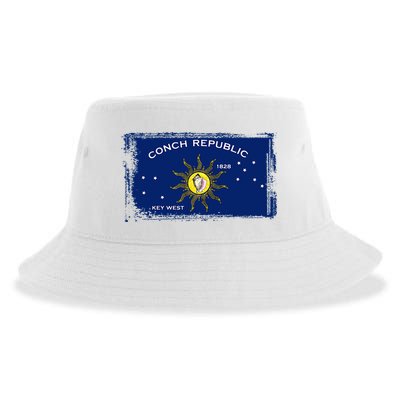 Flag Of Conch Republic Funny Key West Florida Sustainable Bucket Hat