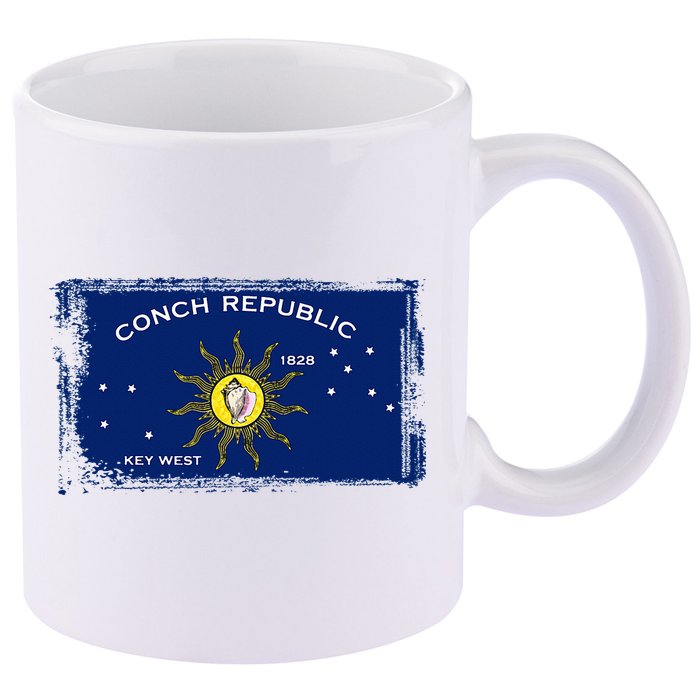 Flag Of Conch Republic Funny Key West Florida 11oz C Handle Ceramic Mug