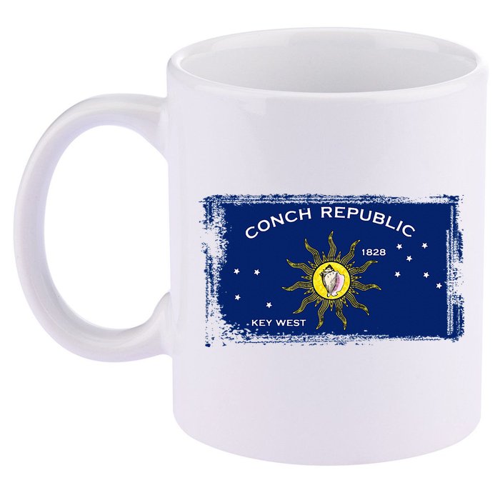 Flag Of Conch Republic Funny Key West Florida 11oz C Handle Ceramic Mug