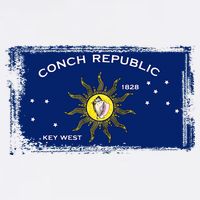 Flag Of Conch Republic Funny Key West Florida Flat Bill Trucker Hat