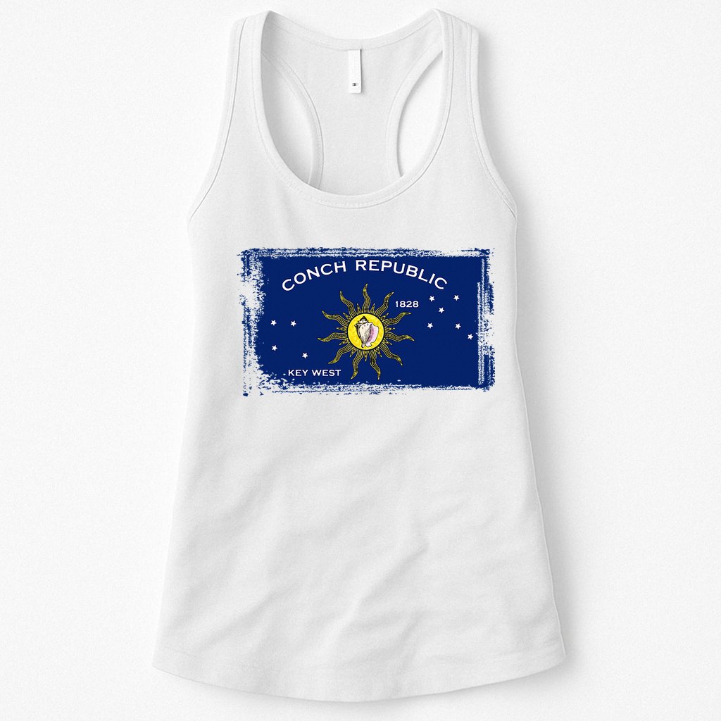 Flag Of Conch Republic Funny Key West Florida Womens Tank Top